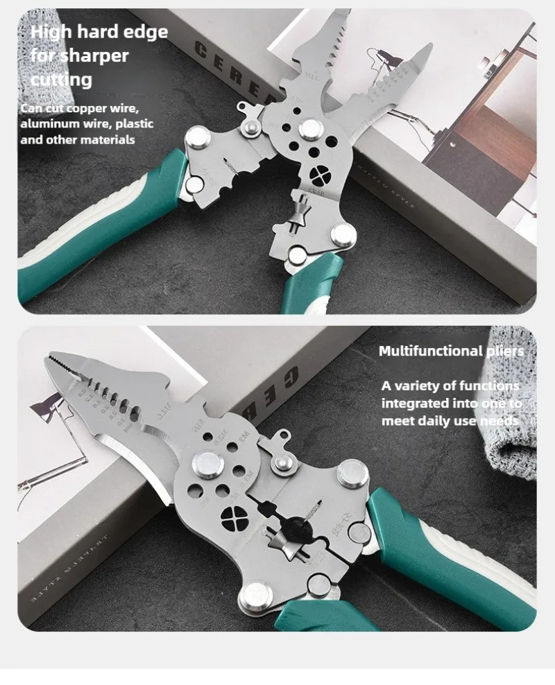 Faltbare Abisolierzange Riemenscheibe Design Multifunktions Elektriker Draht Splitter Draht Wicklung Zange Crimpen Zange Hand Werkzeug – Detail 9