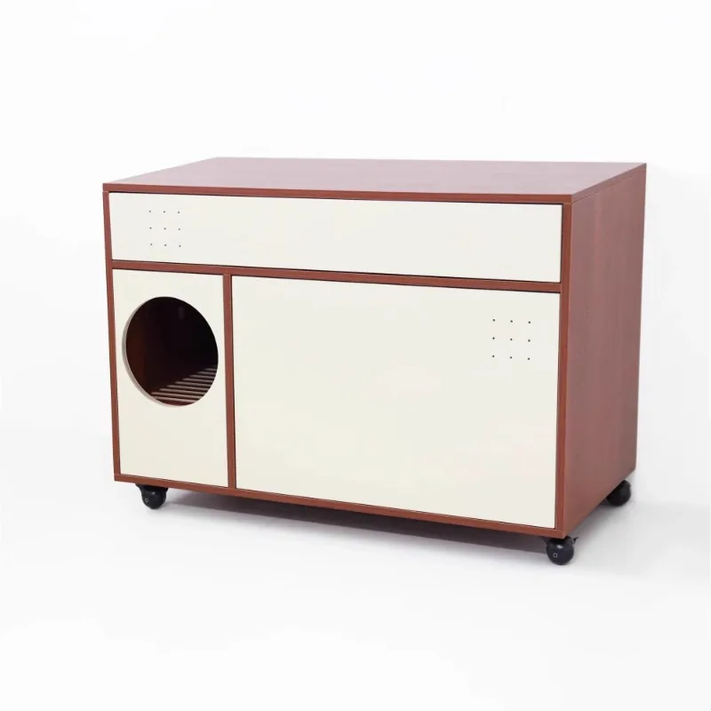 

French cat toilet cabinet, cat litter cabinet, oversized deodorant and anti-splash cat litter box cabinet, anti-belt sand