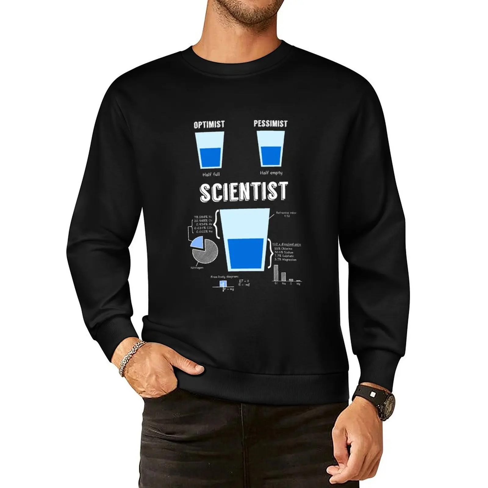

Optimist... pessimist... SCIENTIST! Pullover Hoodie clothes for men streetwear men aesthetic clothing blouse sweatshirts