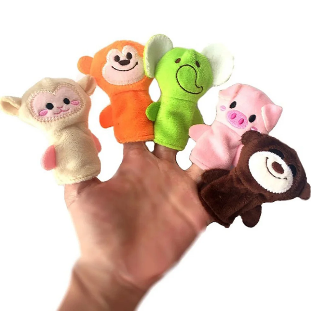 10-teiliges Plüschtier-Fingerpuppen-Set, Zeit-Tier-Fingerspielzeug für Kleinkinder (sortiert), Kinder-Fingerpuppen