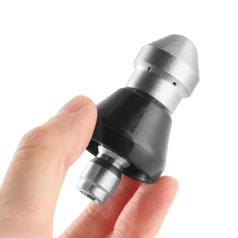Powerful Pressure Pipe Dredging Sewer Cleaner Drain Washer Nozzle 1Forward 6Rear Jets 1/4inch Quick Connect Thread Nozzle