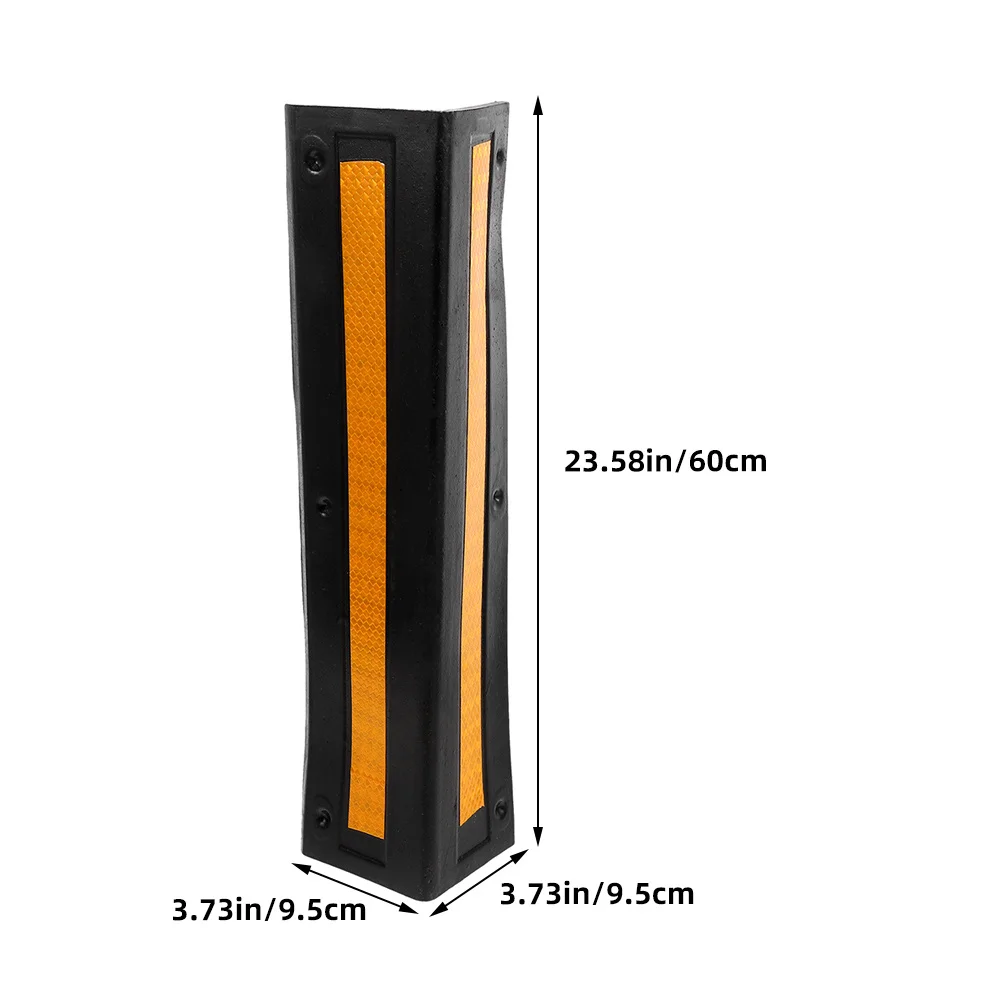 Heavy Duty Rubber Parking Corner Guards Reflective Warning Strips Wall Protector For Garage Public Commercial Areas Bumper