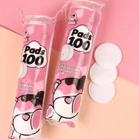 Almohadillas de algodón para el rostro, removedor de maquillaje, bloqueo centralizado de agua, algodón suave y resistente a la abrasión, algodón limpio desechable sólido