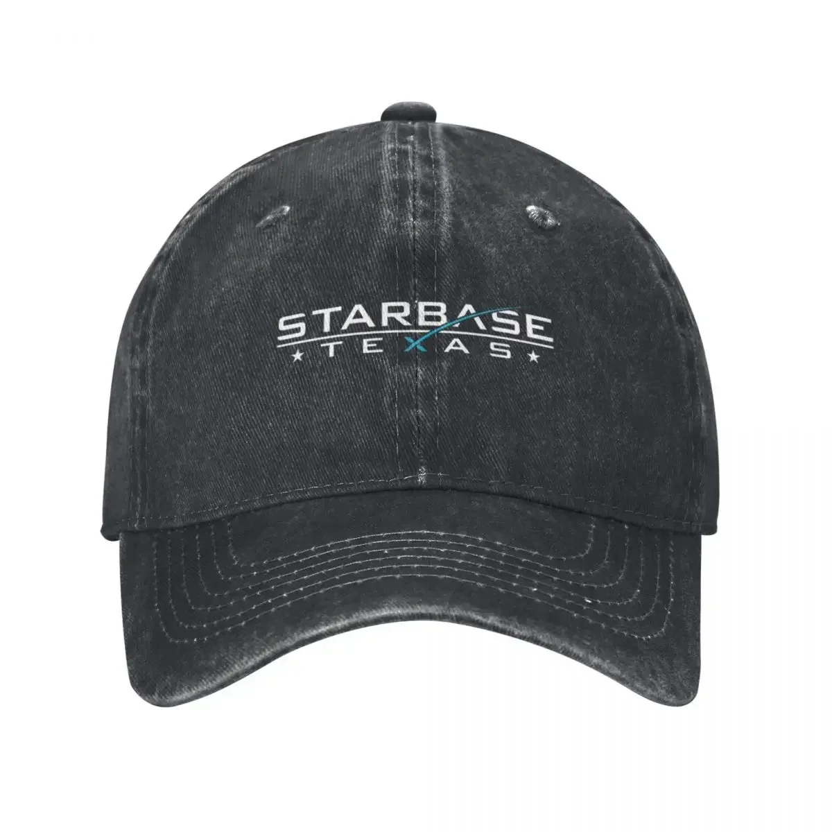 White Starbase Texa Artistic Lettering SpaceX Starship Retro Denim Washed Baseball Caps For Men Cowboy Sun Hats Trucker Cap