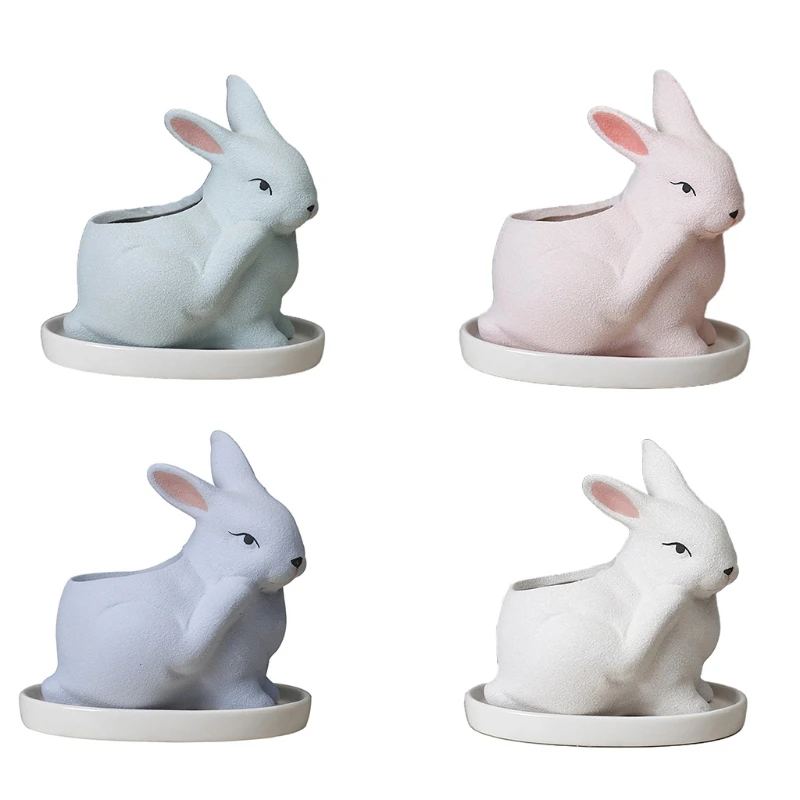 Vases Home Decor Flower Pot Nordic Rabbit Ceramic Vase Room Art Sculpture