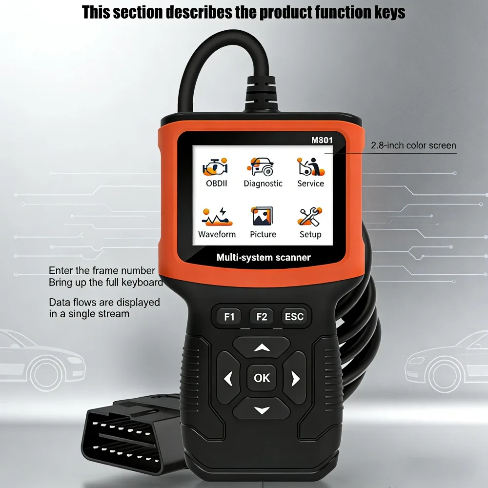 Picture 3: VESSTEK New Style M301 Car Scanner Repair Tools Skaner Obd2 Outils De Diagnostic Automobile for All OBDII