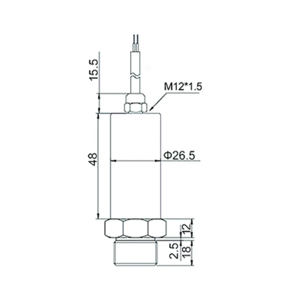 60MPa Pressure Transmitter, 4-20mA Output, High Accuracy Remote Pressure Sensor, Stainless Steel IP65, G1/4 Thread, 1m Cable