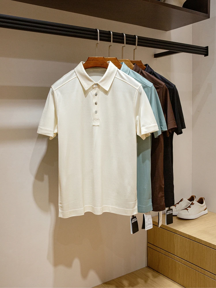 

Приятная для кожи гладкая повседневная мужская рубашка с коротким рукавом, тонкая, летняя, влагоотводящая, эластичная, модная, в городском стиле