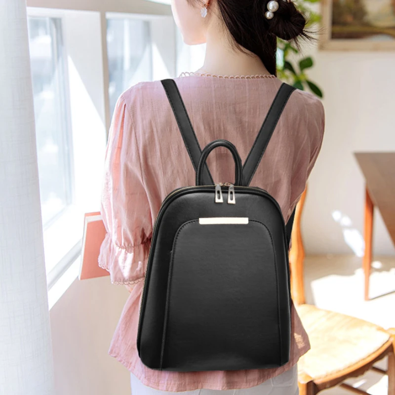 Pu Leather Backpack Women Teenage Girls School Shoulder Bag Bagpack High Quality Female Backpacks Travel Mochila