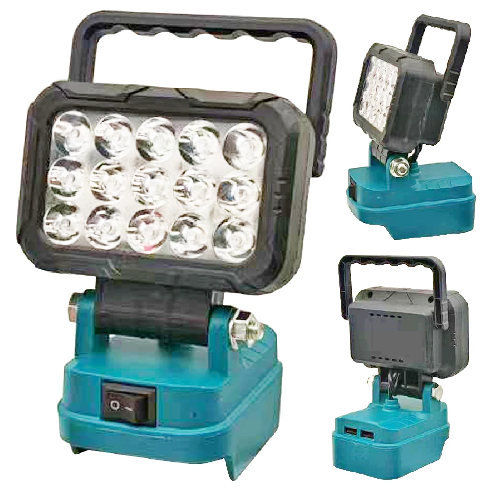 

Power Tool Parts For Makita For Milwaukee For Dewalt 18V Lithium-ion Battery LED Work Light Handle USB Interface Flashlight