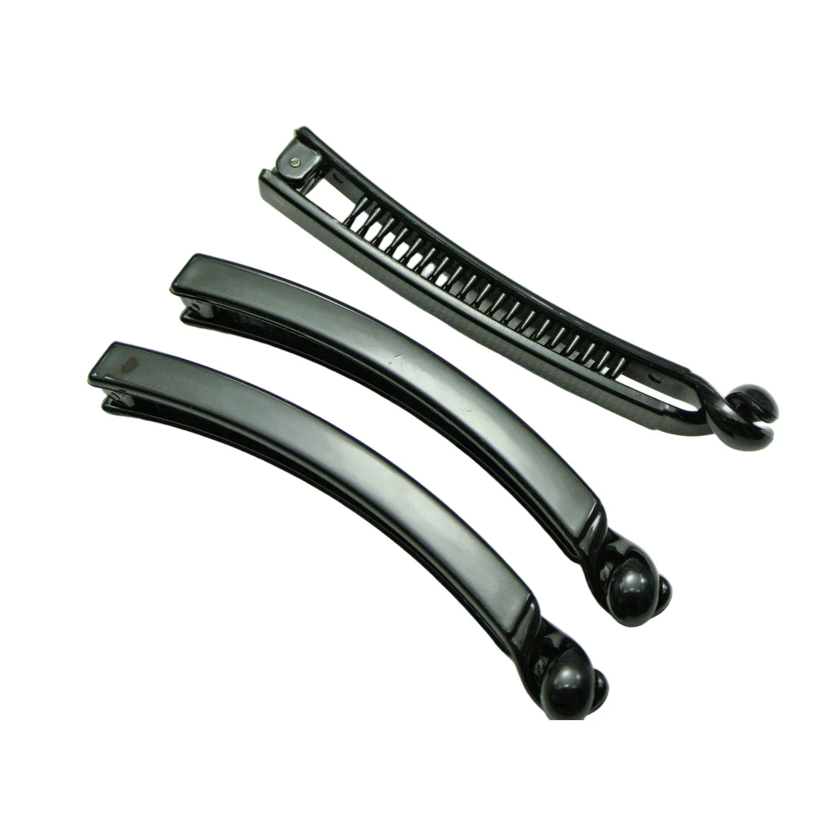 10 Black Plastic Banana Clips Hair Claw Comb Ponytail Holder 80-120mm for DIY Craft