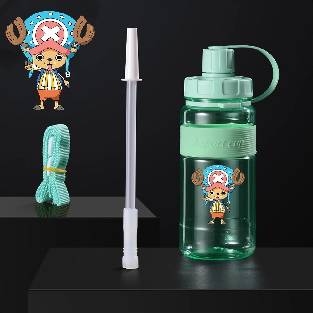 

600ML Sports Travel Water Cup Kettle Bottle for Unisex Anime ONE PIECE Luffy Chopper Cosplay Cartoon Plastic Water Cup For Gift