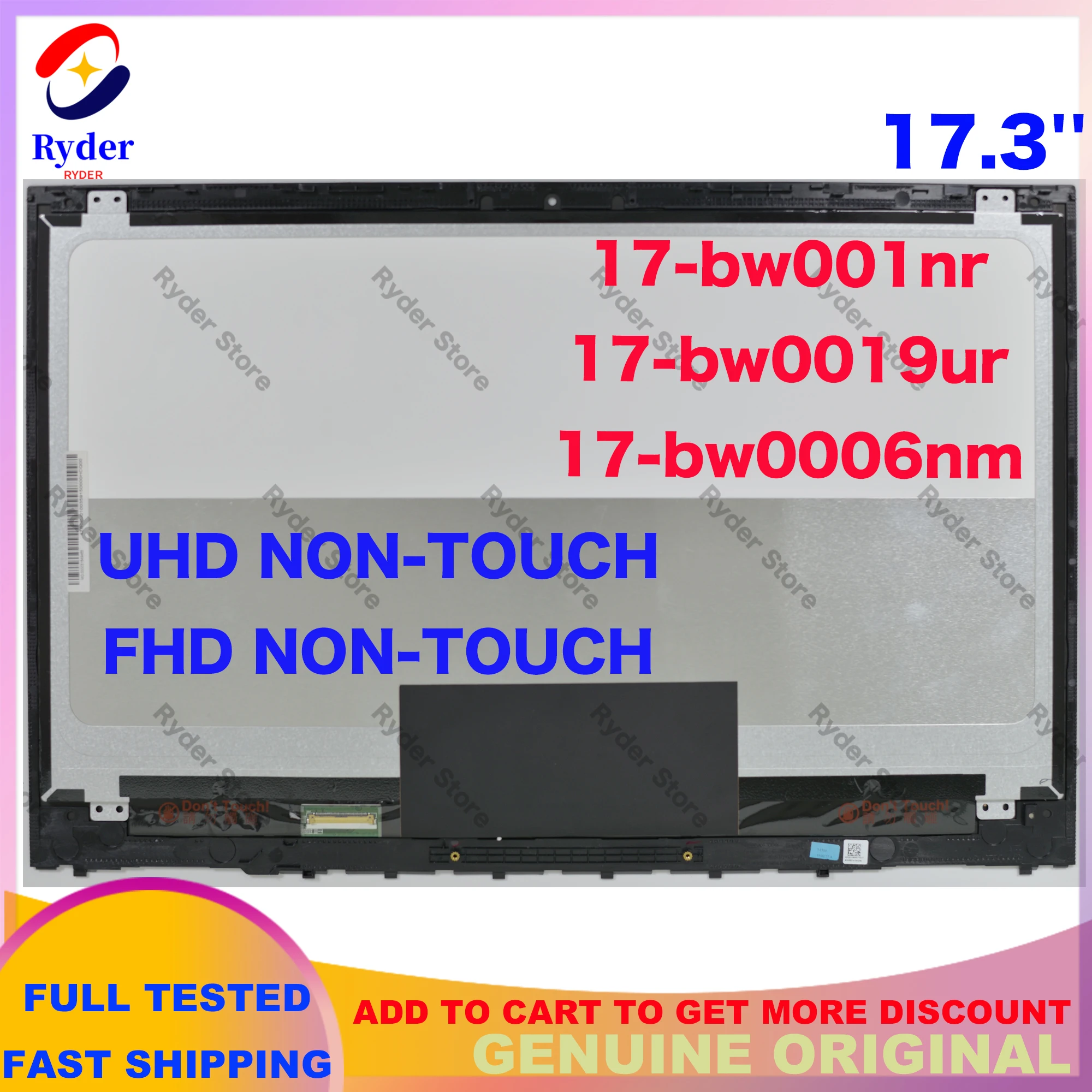 17.3-Inches For HP ENVY 17-BW 17-bw0019ur 17-bw0006nm LCD Touch Screen Digitizer Assembly 17T-BW000 17-bw001nr 17-bw0xxx FHD 4K