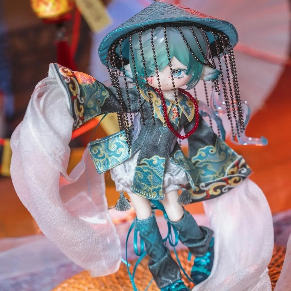 متوفر في المخزون صندوق بيني الأصلي X تمثال أنيمي الحفلة الخضراء ألعاب عصرية حلي سطح المكتب الجماعية دمية لطيفة هدية الهالوين