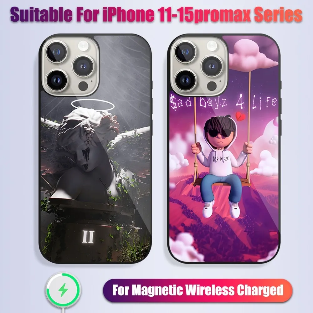 

Singer J-Junior H Sad Boyz 4 Life Phone Case For iPhone 13 14 15 11 12 Pro Max Plus Glass Charging Magsafe Magnetic Cover