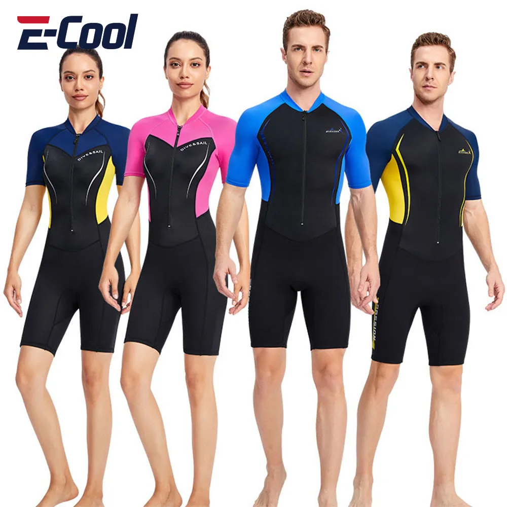 

One-Piece Neoprene Wetsuit for Men's Women's Swimsuit Short Sleeve Swimwear Surfing Swimming Scuba Diving Suit Accessory