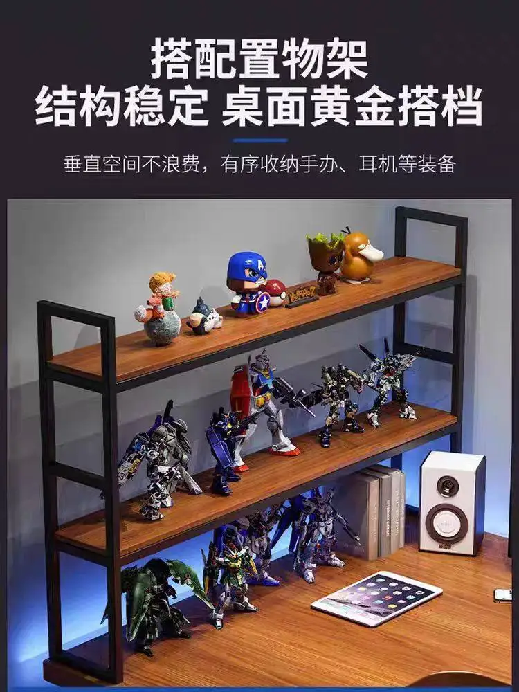 

Wrought iron solid wood bookshelf simple desktop bookshelf shelf dormitory sorting storage rack desk multi-layer shelf