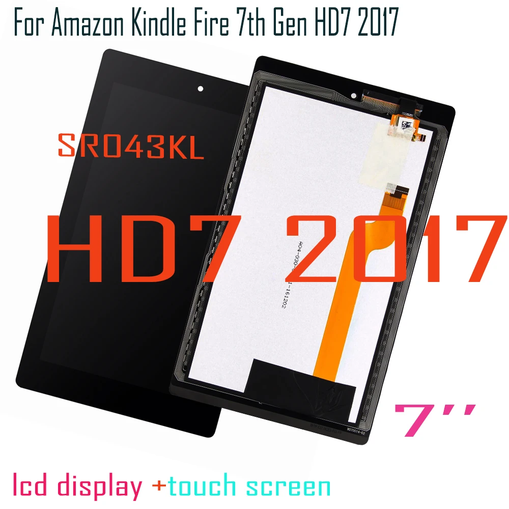 

For Amazon Kindle Fire 7th Gen HD7 2017 HD 7 2017 SR043KL LCD Display Touch Screen Digitizer Assembly For Amazon HD 7 2017 LCD