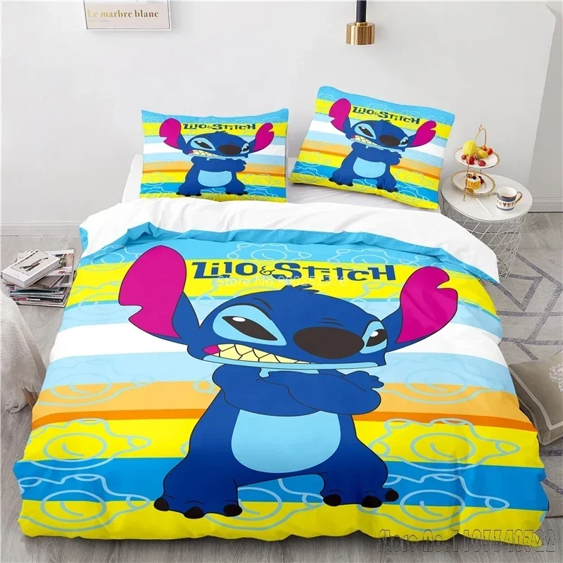 

Cute Cartoon Stitch Love Child Duvet Cover Set HD Comforter Cover Bedclothes for Kids Bedding Sets Bedroom Decor