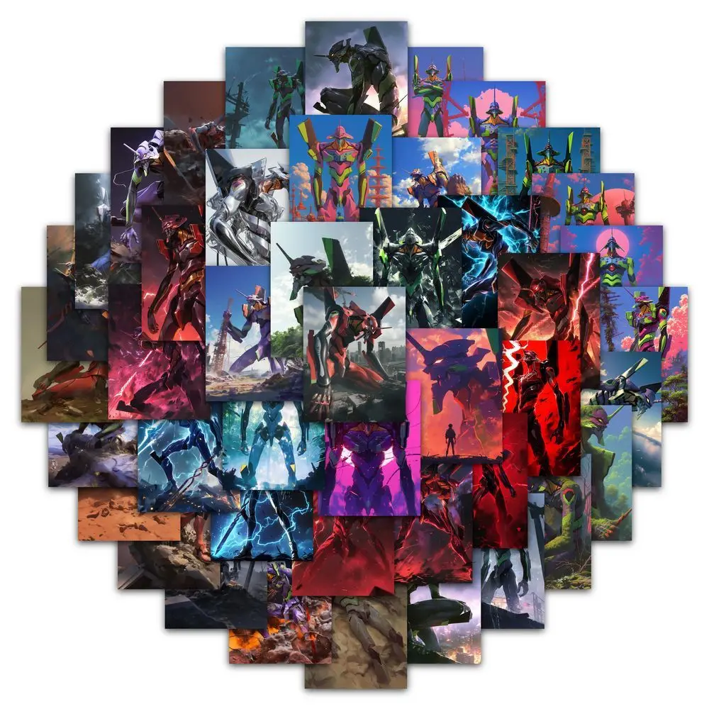63Pcs Neon Genesis Evangelion EVA Stickers Unit-01 02 Anime Decals for Laptop Phone Case Fans DIY Decor Gift