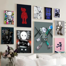 1PC K-kaws-art Statue Poster Movie Sticky Posters Retro Kraft Paper Sticker DIY Room Bar Cafe Aesthetic Art Wall Painting