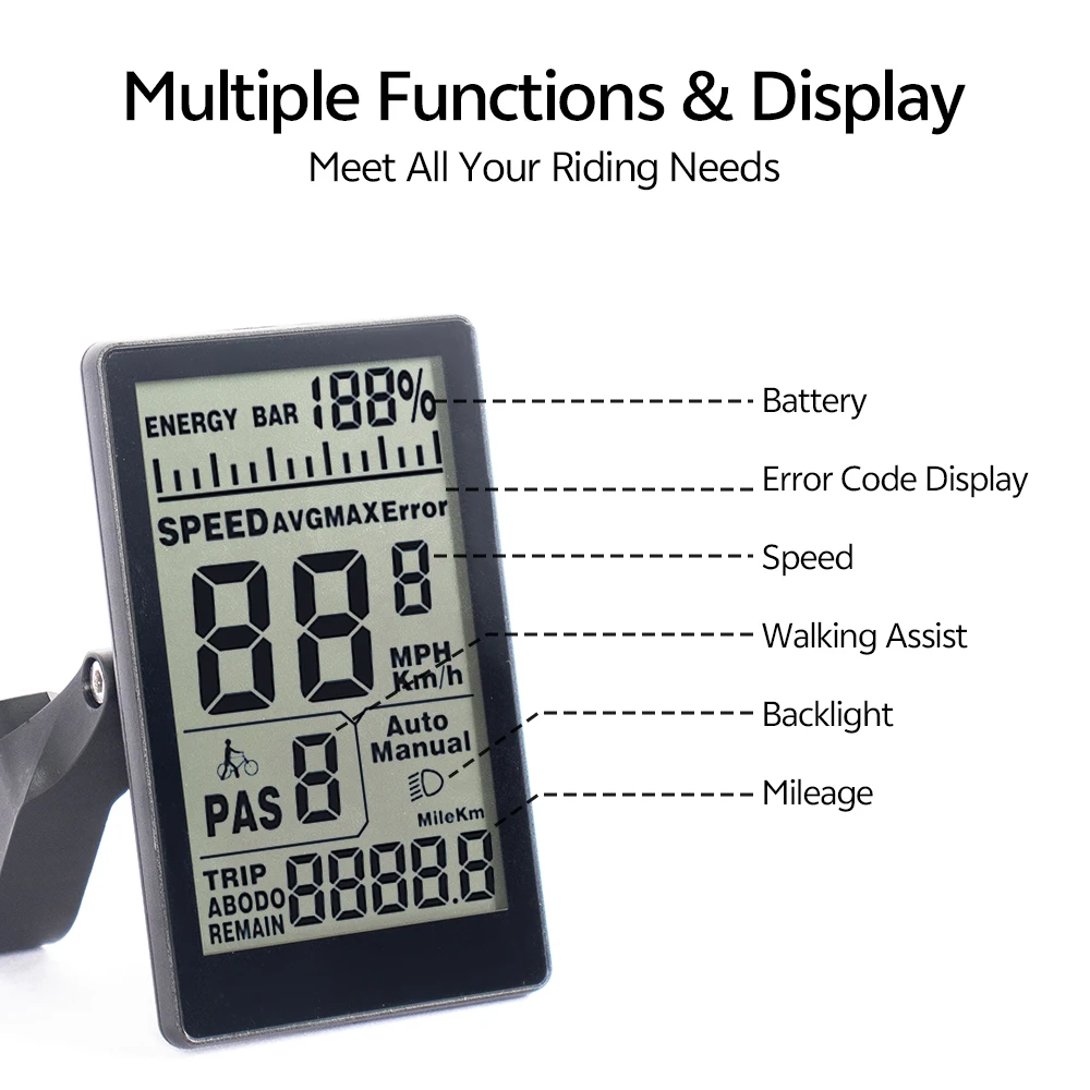

Ebike LCD Instrument Display 48V Aluminum Alloy Meter Waterproof Panel 5Pin Electric Bicycle Accessories for ChamRider Ebike