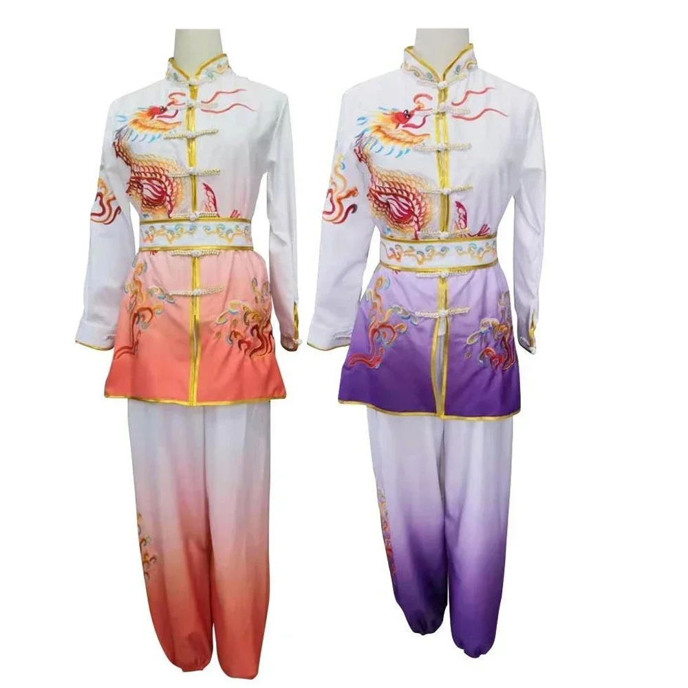 Embroidery Chinese Traditional Dragon Men Women Wushu Uniform Kung Fu Clothing Set Martial Arts Uniform Tai Chi Taoist Shaolin