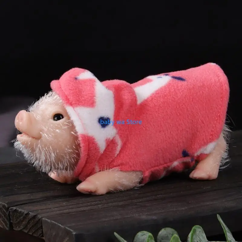 

Life Like Pig Toy Model Doll Silicone Animal Figurine Educational Pet Raise Toy 4XBD