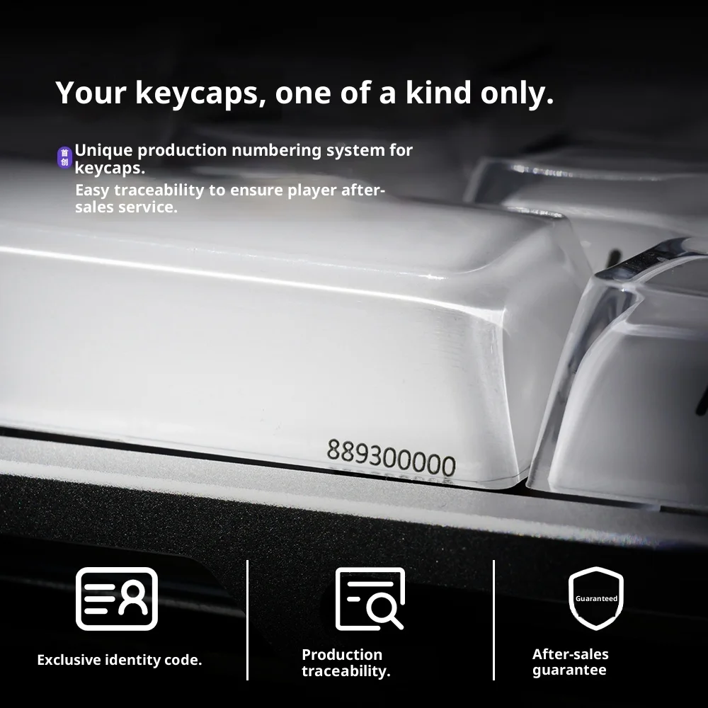 XVX 젤리 아이스 크리스탈 2.0 라운드 사이드 키캡 반투명 화이트 OEM 프로파일 키캡 MDA 마그네틱 기계식 키보드용 선물