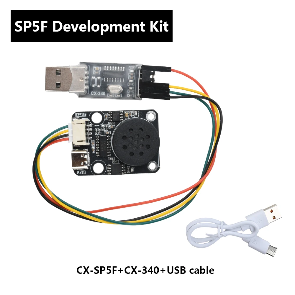 DC 3,3-5V MP3-Sprachwiedergabemodul Uart Serielle Portsteuerung Sprachübertragung Kompatibel mit elektronischer Musik Sp5F Eingebaut