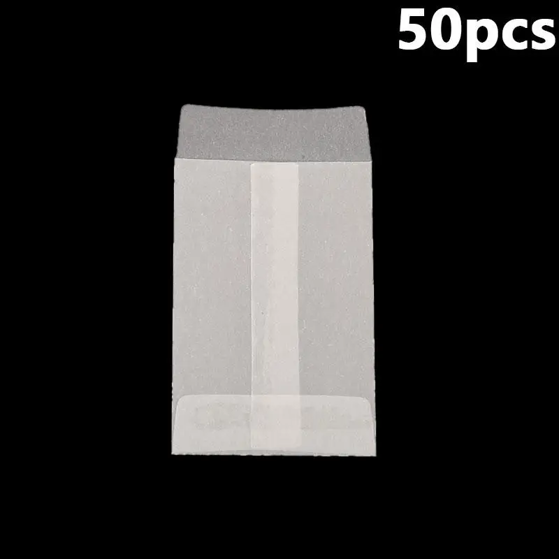 50 Stück durchscheinende flache Mini-Papiertüten, durchscheinende Umschläge, Taschen zur Aufbewahrung von Fotos, Briefmarken, Ringen, Ohrringen, Schmuck, Münzen – Detail 14