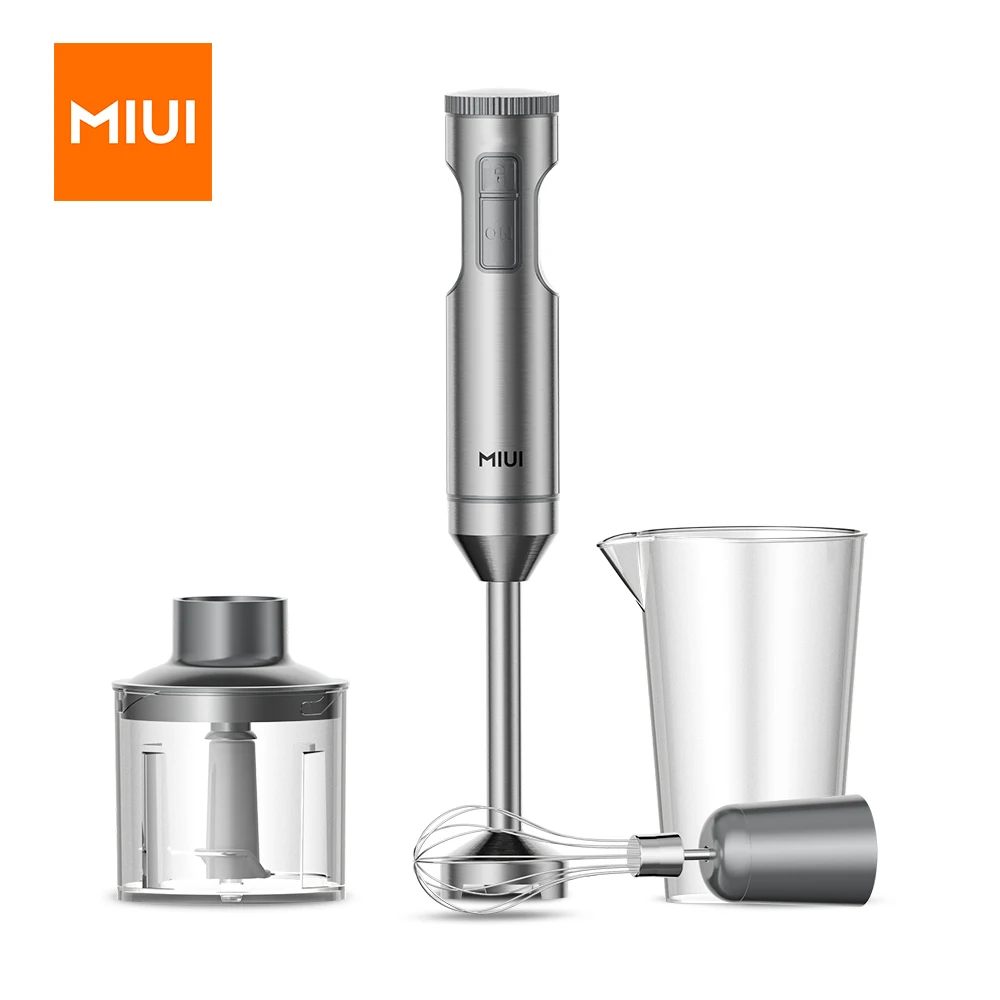 MIUI Powerful 1000W 4-in-1 Hand Immersion Blender,Stainless Steel Stick Blender,700ml Mixing Beaker,500ml Food Processor,Whisk