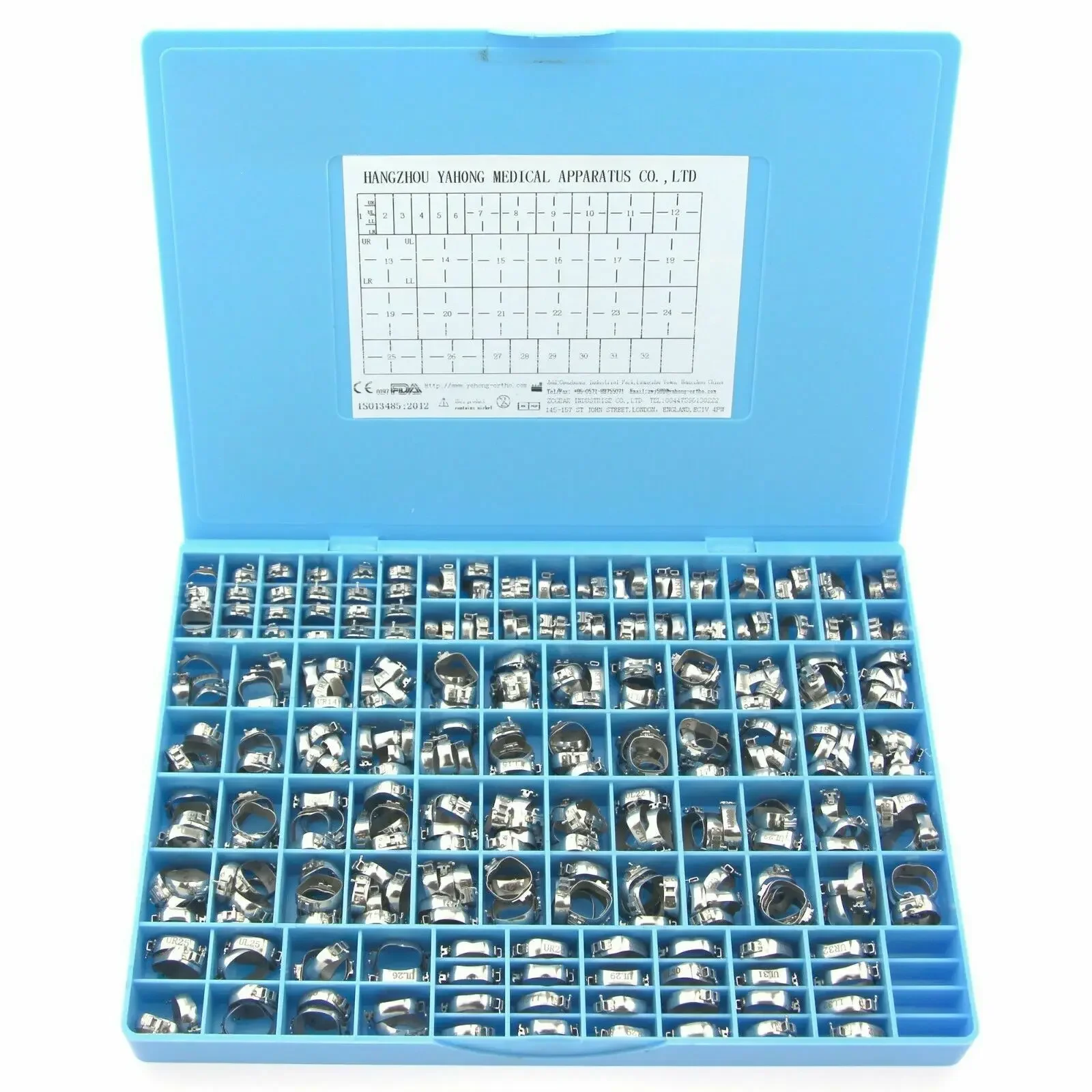 

85 Sets/320PCS Dental ​Stainless Steel Orthodontic Convertible Single Buccal Tube 1st Molar Band + Lingual Sheath MBT 022