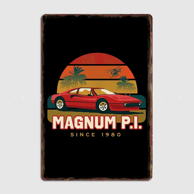 

Island Magnum P.I. since 1980 Posters Metal Poster Pub Sign Garage Club Bar Indoor Wall Room Decoration Home Decor