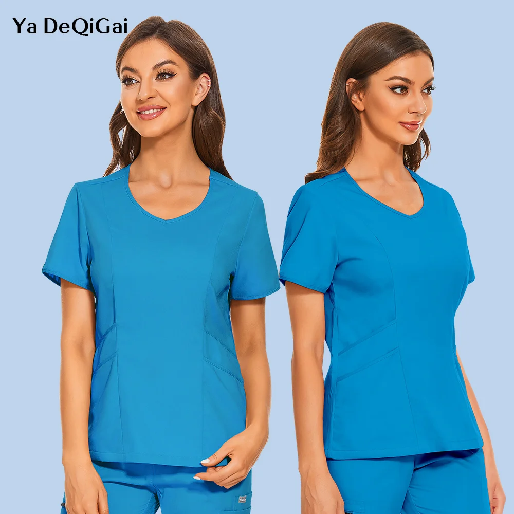 

Medical Dentist Overalls Clinical Nurse Scrubs T-shirt Doctor Loose Blouse Scrub Tops Uniforme Lab Uniform