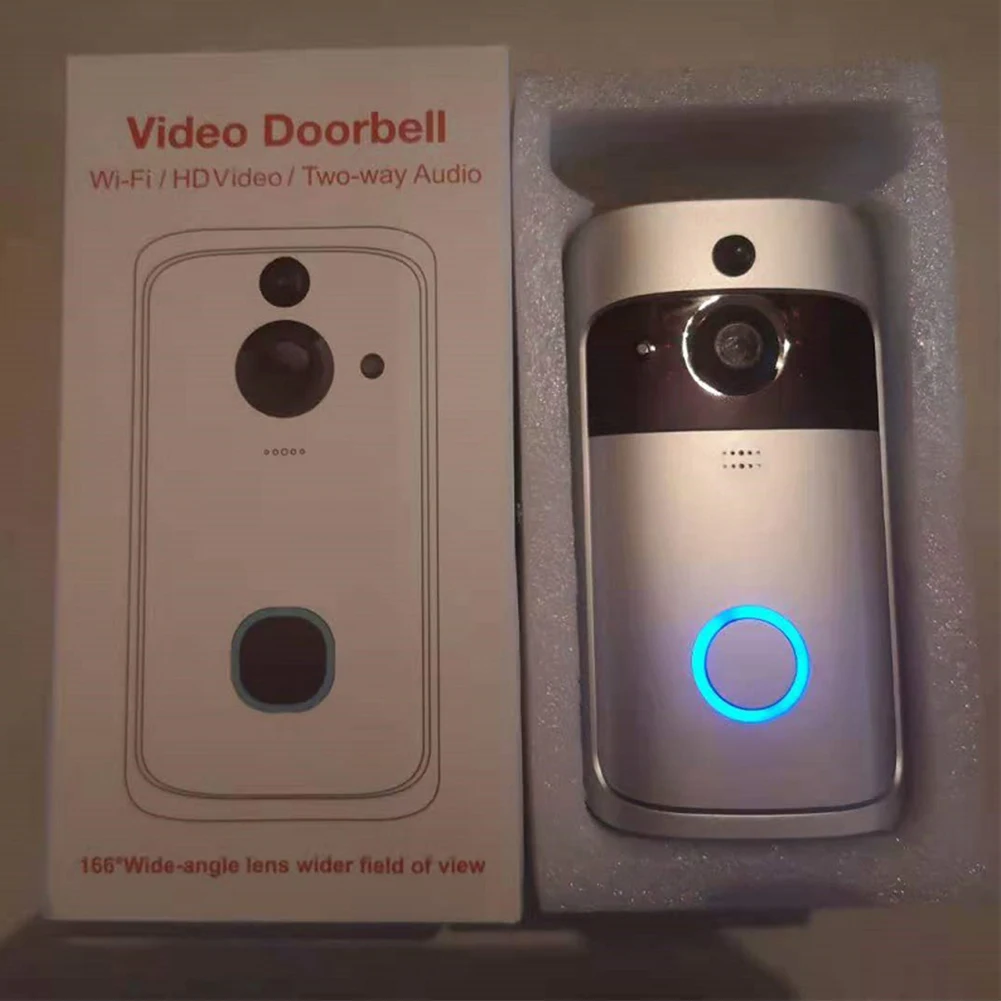 WiFi Smart Video Doorbell Camera Night Vision Wireless Visual Intercom Doorbell Intelligent Doorbell Indoor Outdoor Surveillance