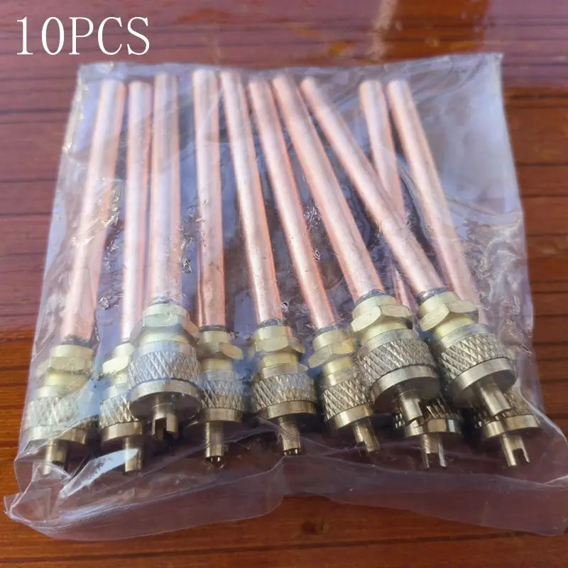 10pcs Air Conditioner Refrigeration Access Valves 6mm OD Copper Tube Filling Parts