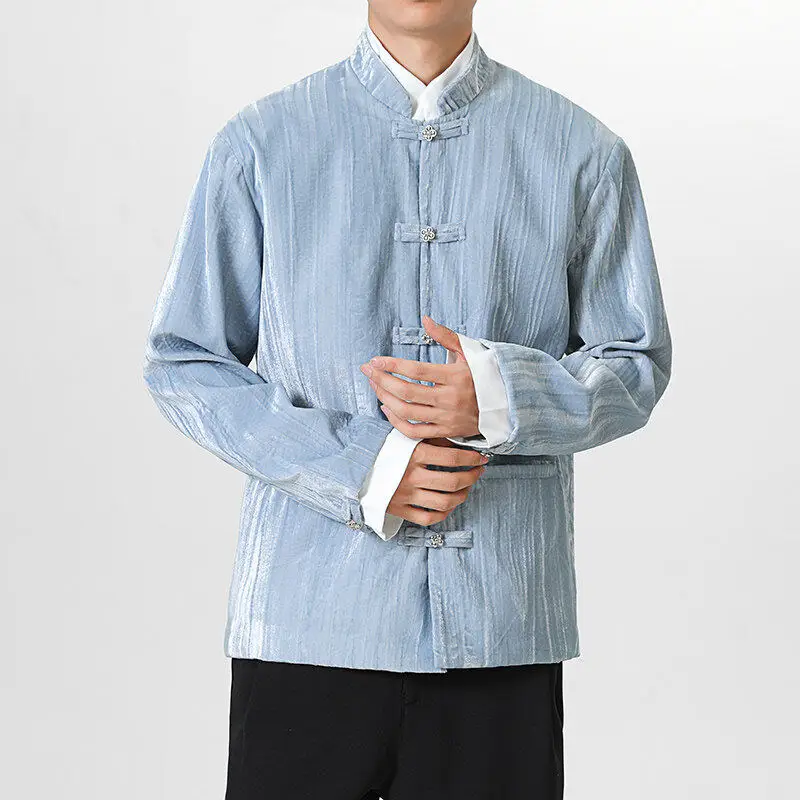 

New Chinese Sle Velvet Suit Jaet Men's Design Sensation Small ence Fake Two-Piece National Trend Internet Celebri W...
