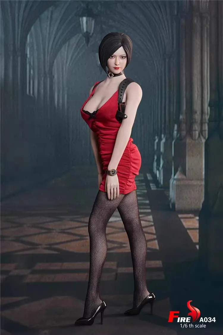 

FIRE A034 1/6 Female Soldier Ada Wong Head Carving Clothing Accessory Set Fit 12'' Action Figure S09C Body Model Toy In Stock