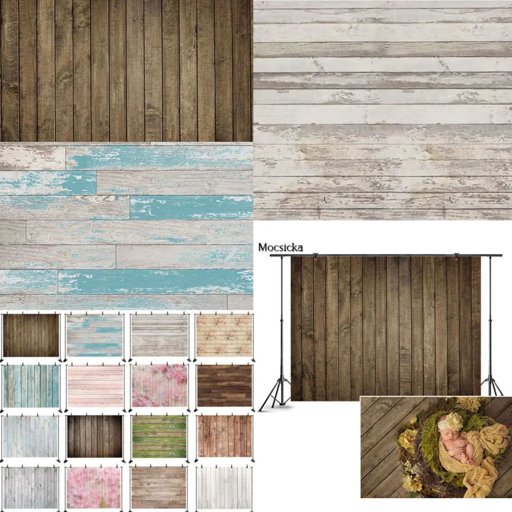 

Mocsicka Wooden Backdrop Photography Studio Props Background Black Photographic Wall Floor Wallpaper for Photo Shoot