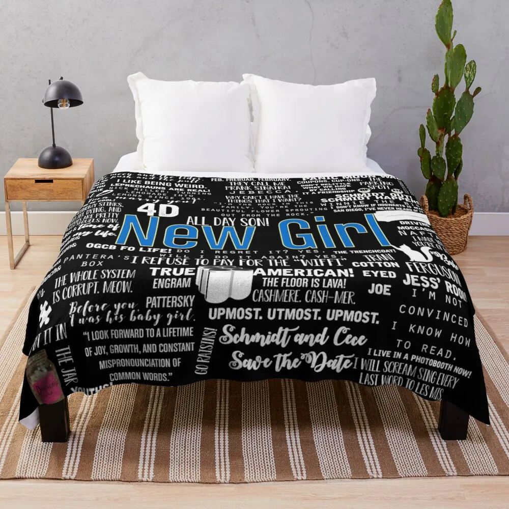 New Girl Memorable Quotes White Font Throw Blanket Soft Sofa Throw Weighted Blankets