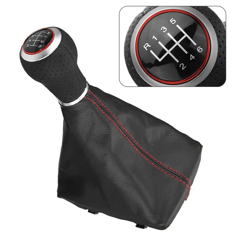 For Audi A4 S4 8K A5 8T Q5 8R 2007-2015 6 Speed Car Manual Gear Shift Knob PU Leather Gaiter Boot Cover Replacement Accessoreis