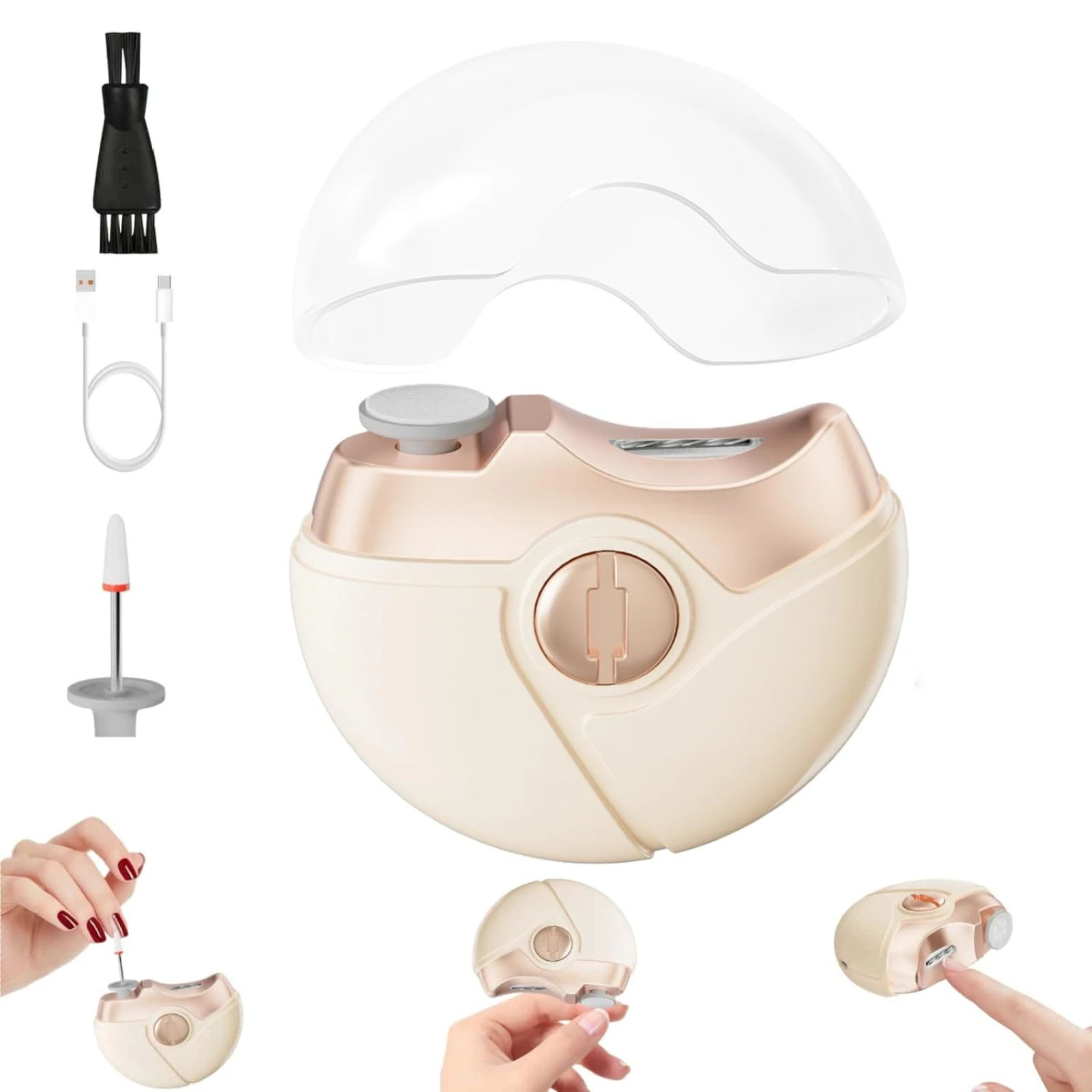 

Портативная электрическая машинка для стрижки ногтей, многофункциональный автоматический триммер для ногтей с шлифовальной насадкой для дома и путешествий