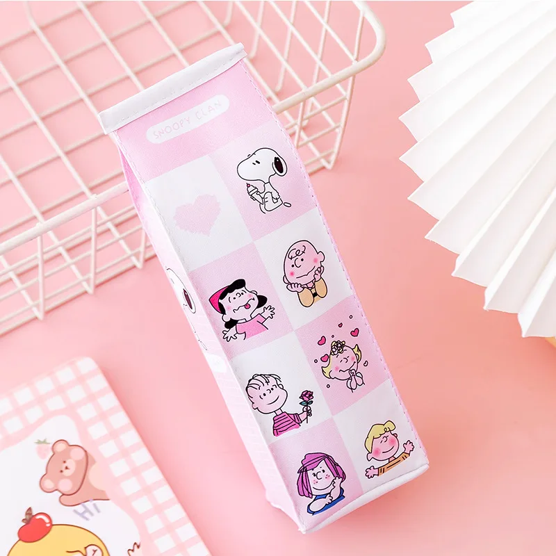 

12pcs/lot Kawaii Snoopy Milk Pencil Case Cartoon Waterproof Pencil Box Pen Bag Stationery Gift Office School Supplies