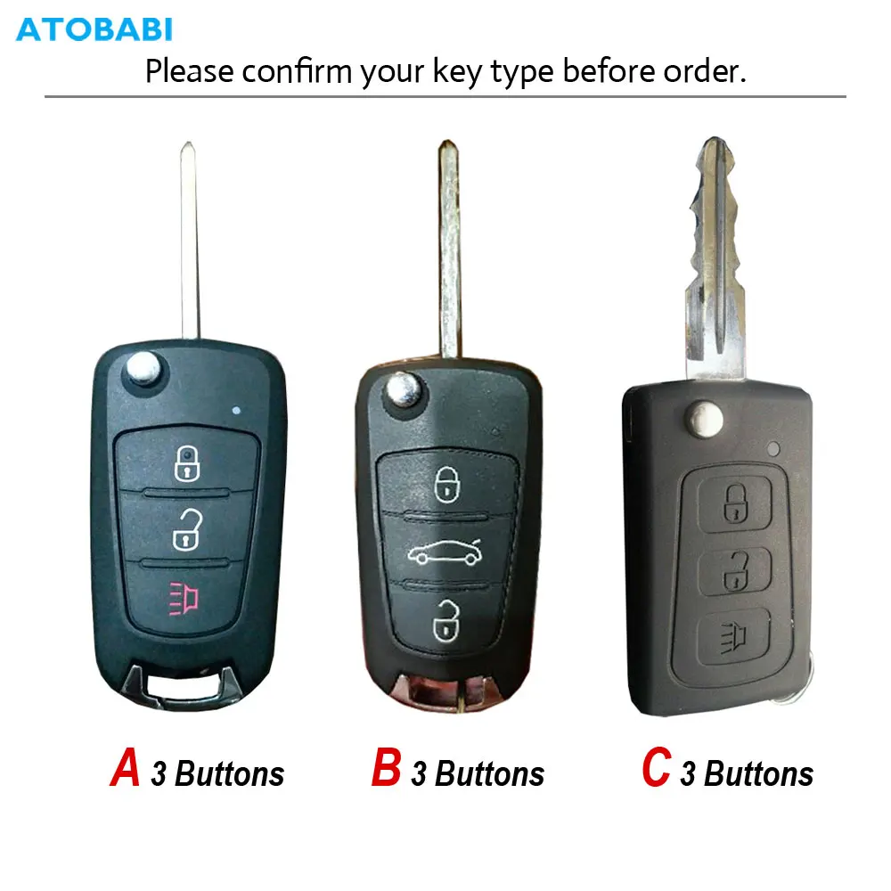 ATOBABI Leather Car Key Cases For Great Wall Haval Hover H5 2020 H1 H3 H6 H2 C50 C30 3 Buttons Flip Remote Fobs Protector Cover