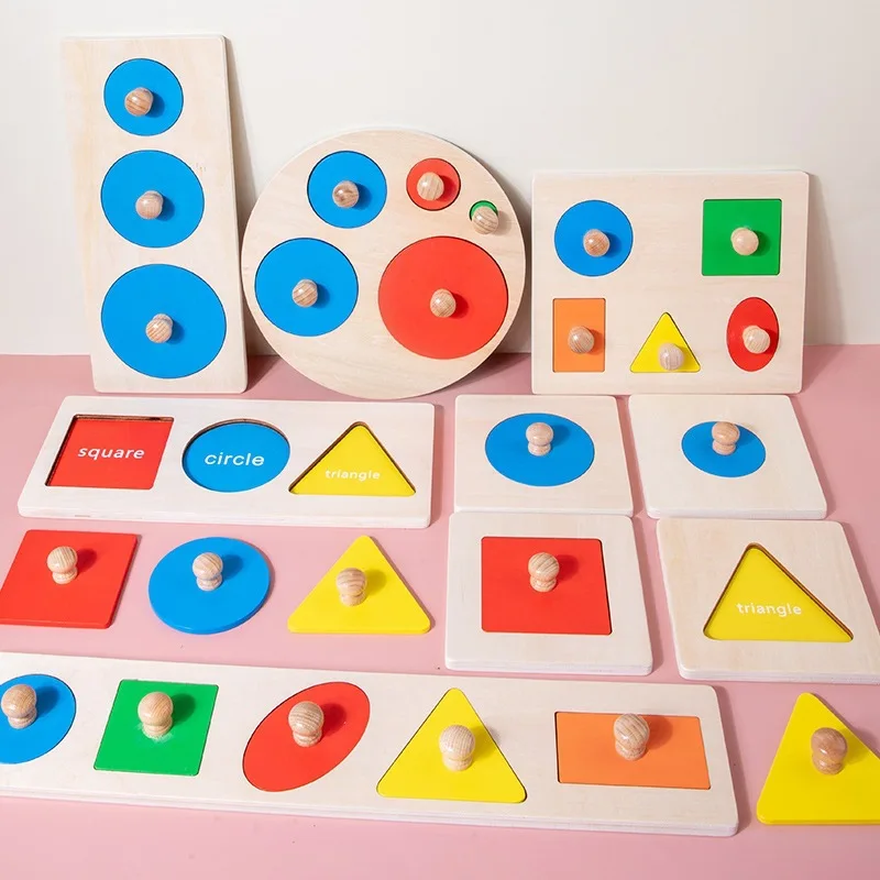 

Montessori Mirror Puzzle Wooden Baby Toys Busy Board Early Educational Sensory Toy For Kids Toddler Preschool Teaching Aids Toy