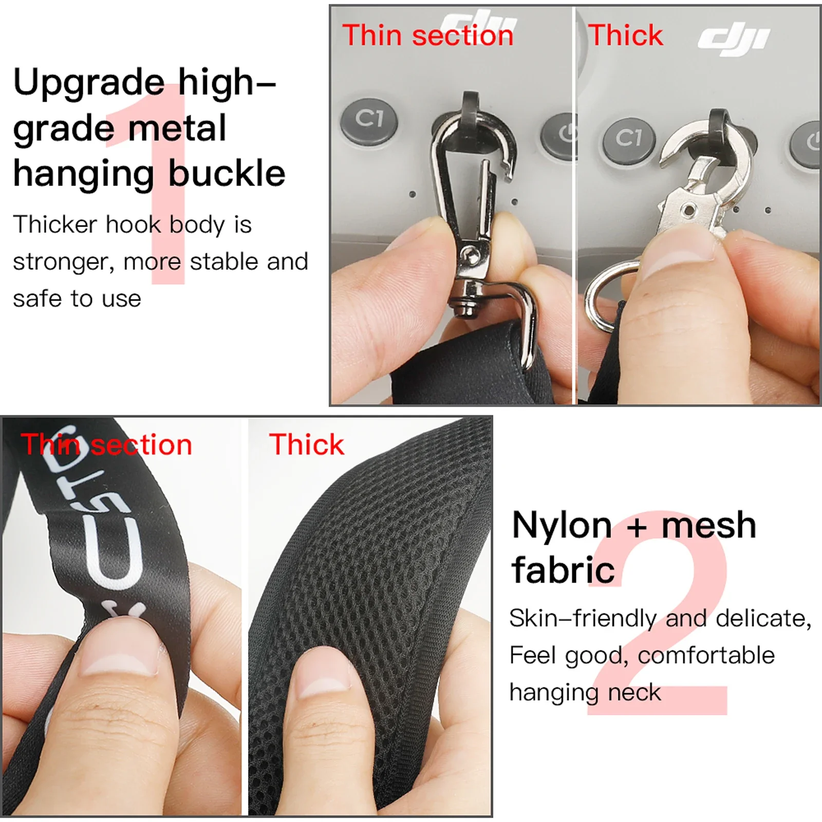 ل DJI Avata الطائرة بدون طيار الحبل الرقبة حزام مشبك حبل ل FPV التحكم عن بعد قابل للتعديل الرقبة حزام ملحقات طائرة بدون طيار