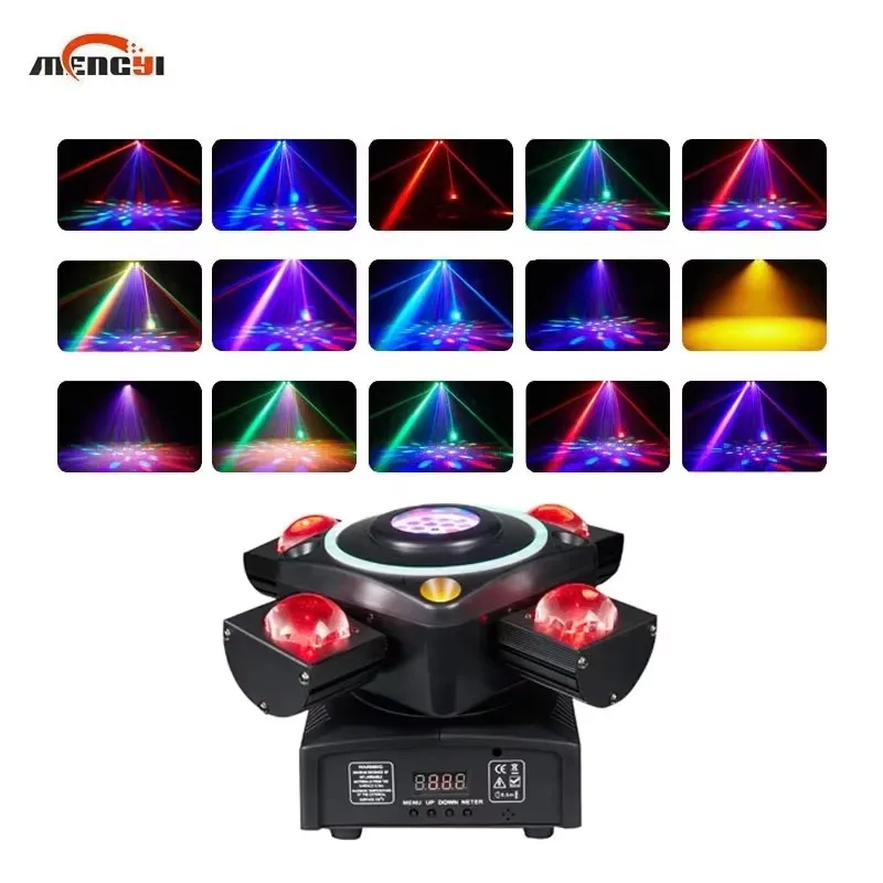 ضوء المرحلة 4 رؤساء Led ضوء متحرك DJ RGBW 4 في 1 ستروب شعاع كريستال الكرة الأحمر الأخضر زهرة تأثير DMX نادي الزفاف عيد الميلاد