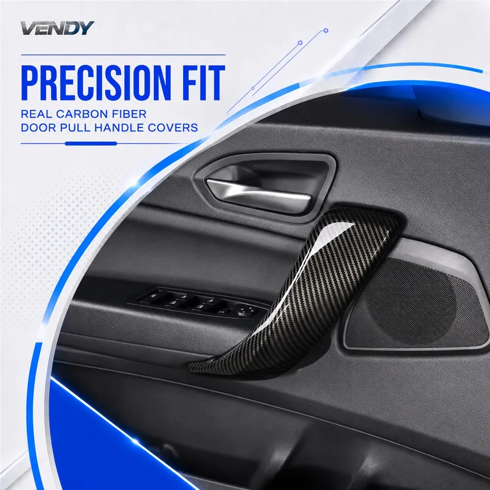 Real Carbon Fiber For BMW 1 2 Series F20 F21 F22 F23 2012-2016  Car Interior Door Panel Cover Door Pull Handle Trim Accessories