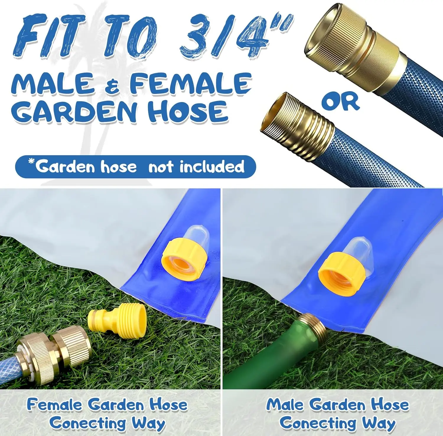 Slip and Slide Lawn Water Slide avec 2 panneaux de tambours, 30ft Slip n Slide, RapDuty Double Lane for Kids Backyard Games with Sprinkl